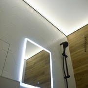 Светованная на натяжном потолке в ванной комнате 3