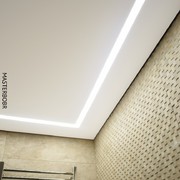 Световые линии на теневом потолке Еврокрааб в ванной комнате 2