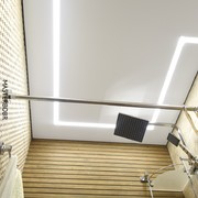 Световые линии на теневом потолке Еврокрааб в ванной комнате 5