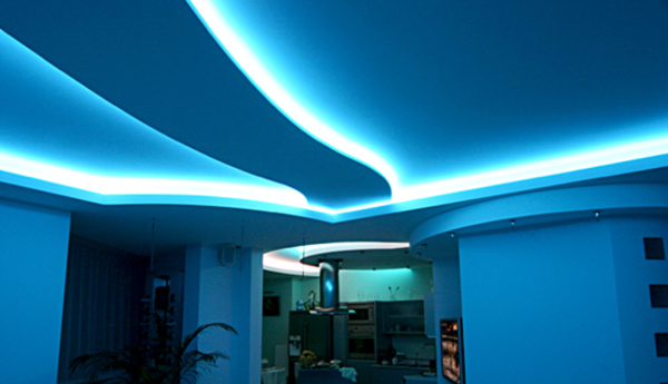 Подсветка натяжного потолка изнутри: виды светящихся потолков | Аста Мануфактура